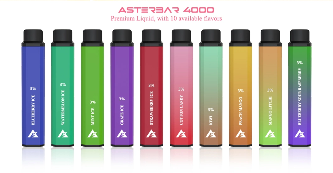 Wholesale I Vape 1.2 Ohm 600mAh Battery Asterbar 4000 Vape Juice 4000 Puffs