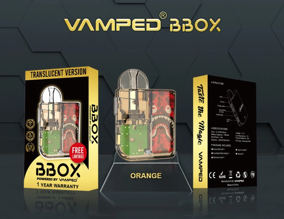 China Vape Factory Wholesale Vamped Aladdin PRO Bbox Pod Rechargeable Open System Vape Pod Ecig Starter Kit